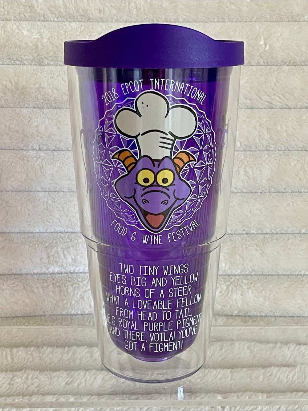 Disney 2018 Epcot International Food & Wine Festival Figment Tervis Travel Tumbl